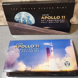 2019 Apollo 11 50th Anniversary Two Coin Proof Half Dollar Set